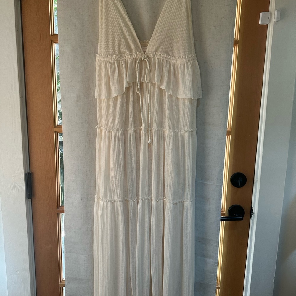 See By Chloe Tiered Voile Maxi Dress in Cream